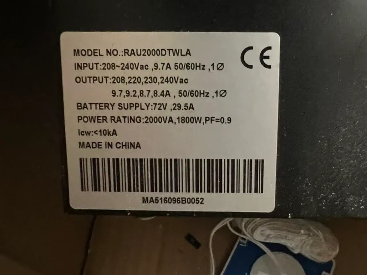 Billede 2 - UPS anlæg RAU2000DTWLA 1800W