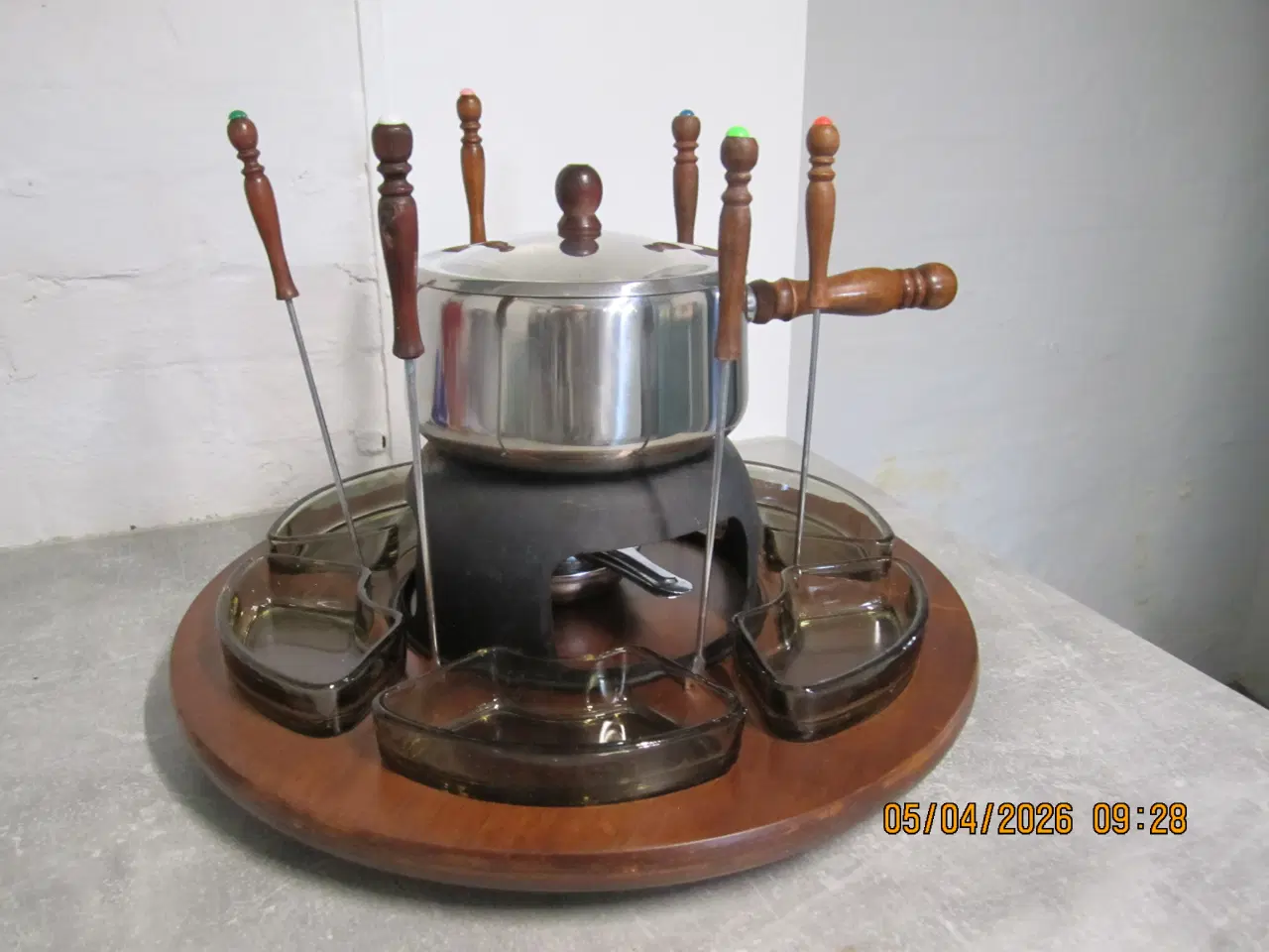 Billede 1 - foundue set med 6 små glas skåle