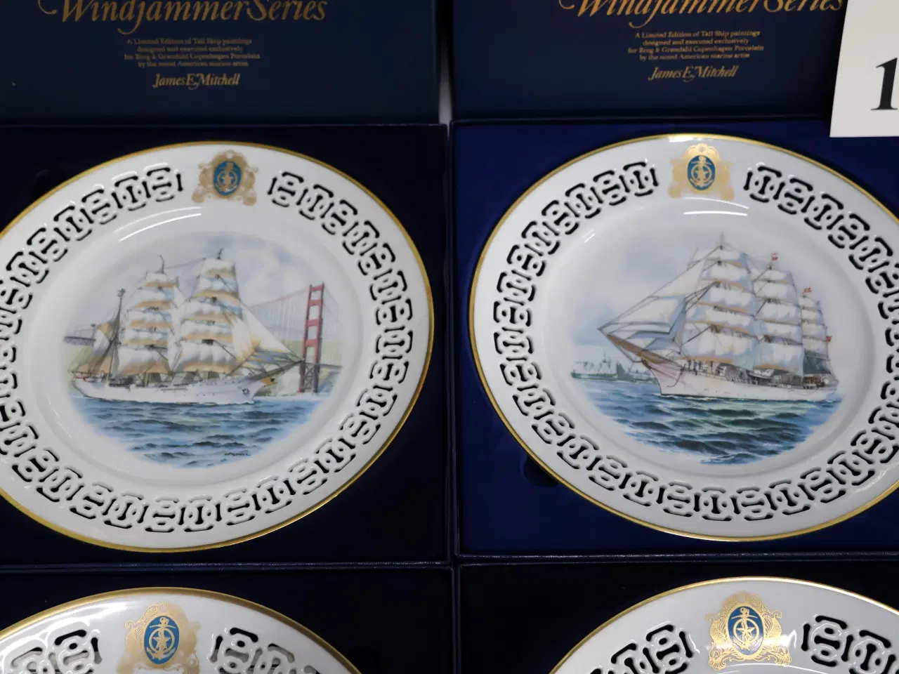 Billede 3 -  6 Stk Bing & Grøndahl Windjammer skibsplatter.