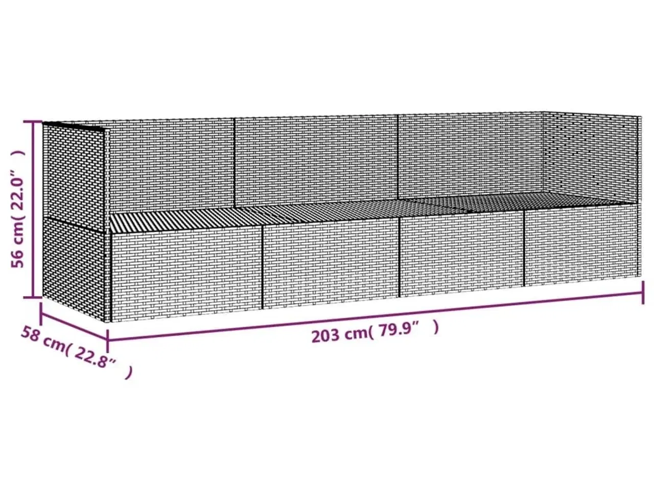 Billede 8 - Udendørs loungesofa med hynder polyrattan sort