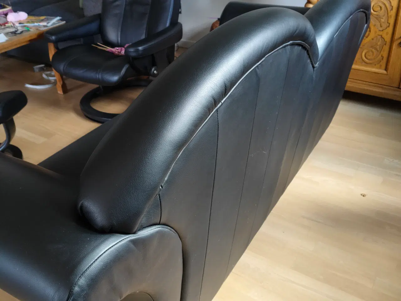 Billede 3 - Sort lædersofa fra Hurup møbelfabrik