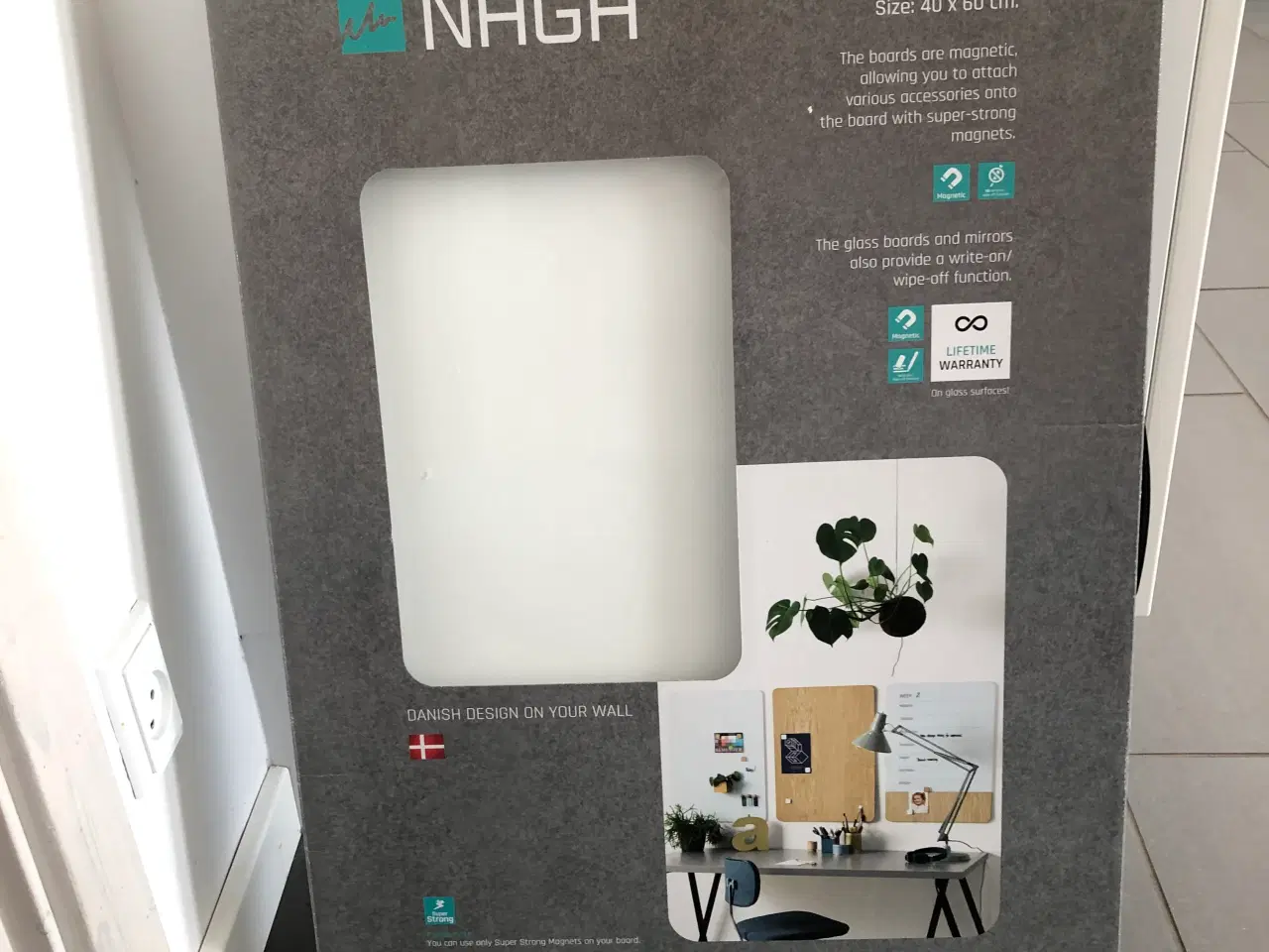 Billede 1 - NAGA glas opslagstavle - ny og ubrugt