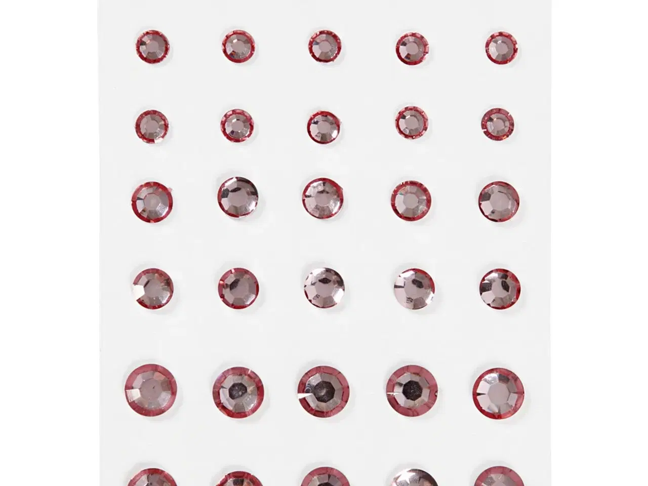 Billede 1 - Rhinsten, rund kegle, str. 6+8+10 mm, rosa, 35stk./ 1 pk.
