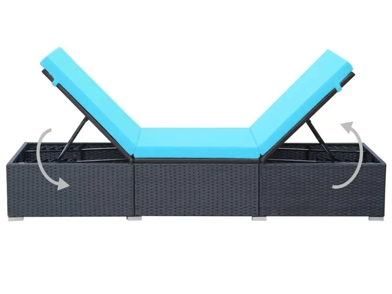 Billede 6 - Liggestol med hynde polyrattan sort