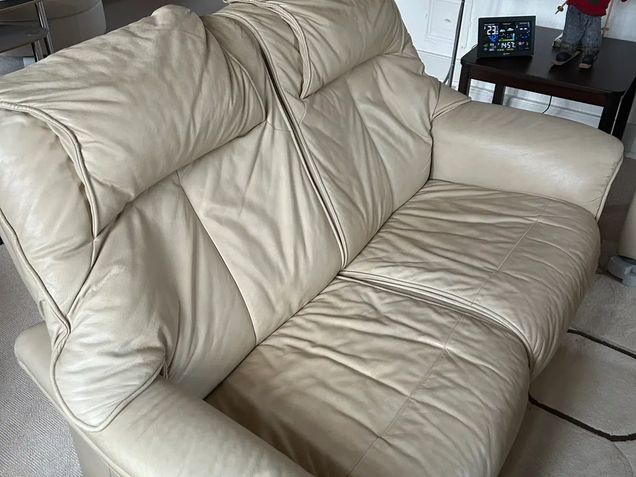 Billede 1 - Lys læder sofa 