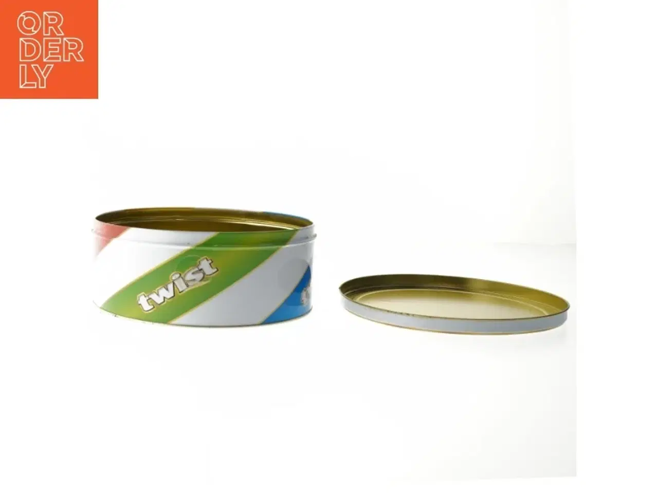 Billede 2 - Twist metaldåse fra Twist (str. Ø 19,5 cm længde 8 cm)