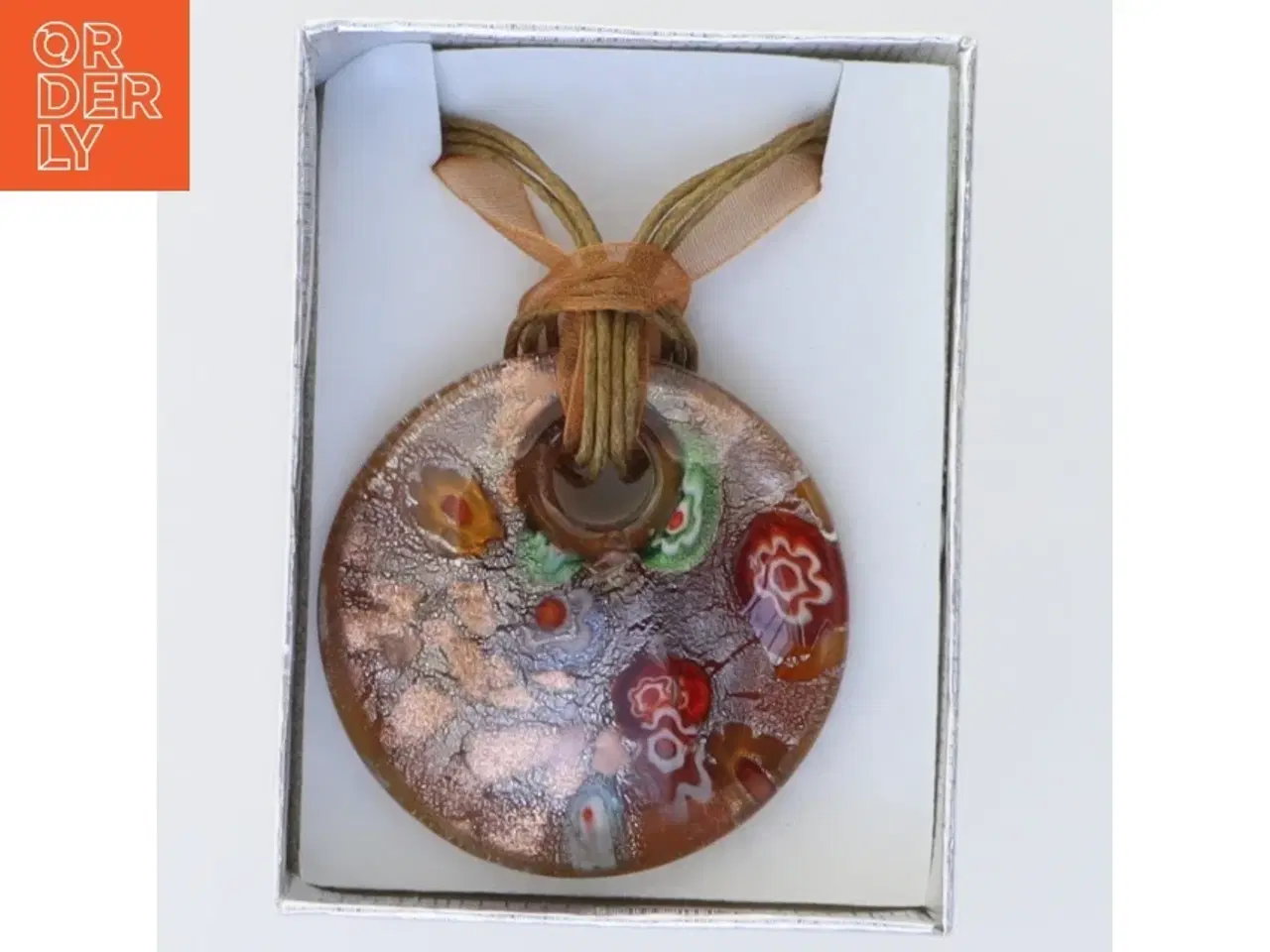 Billede 1 - Unika glassmykke,  håndlavet italiensk design (str. Kasse 9 x 6 cm)