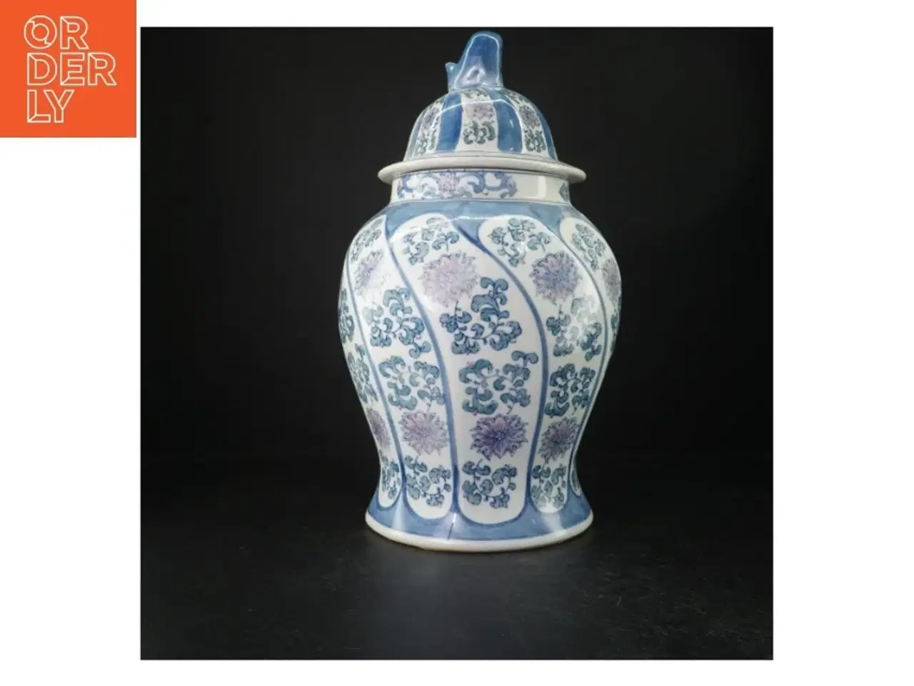 Billede 1 - Porcelænskrukke med låg (str. 47 cm)
