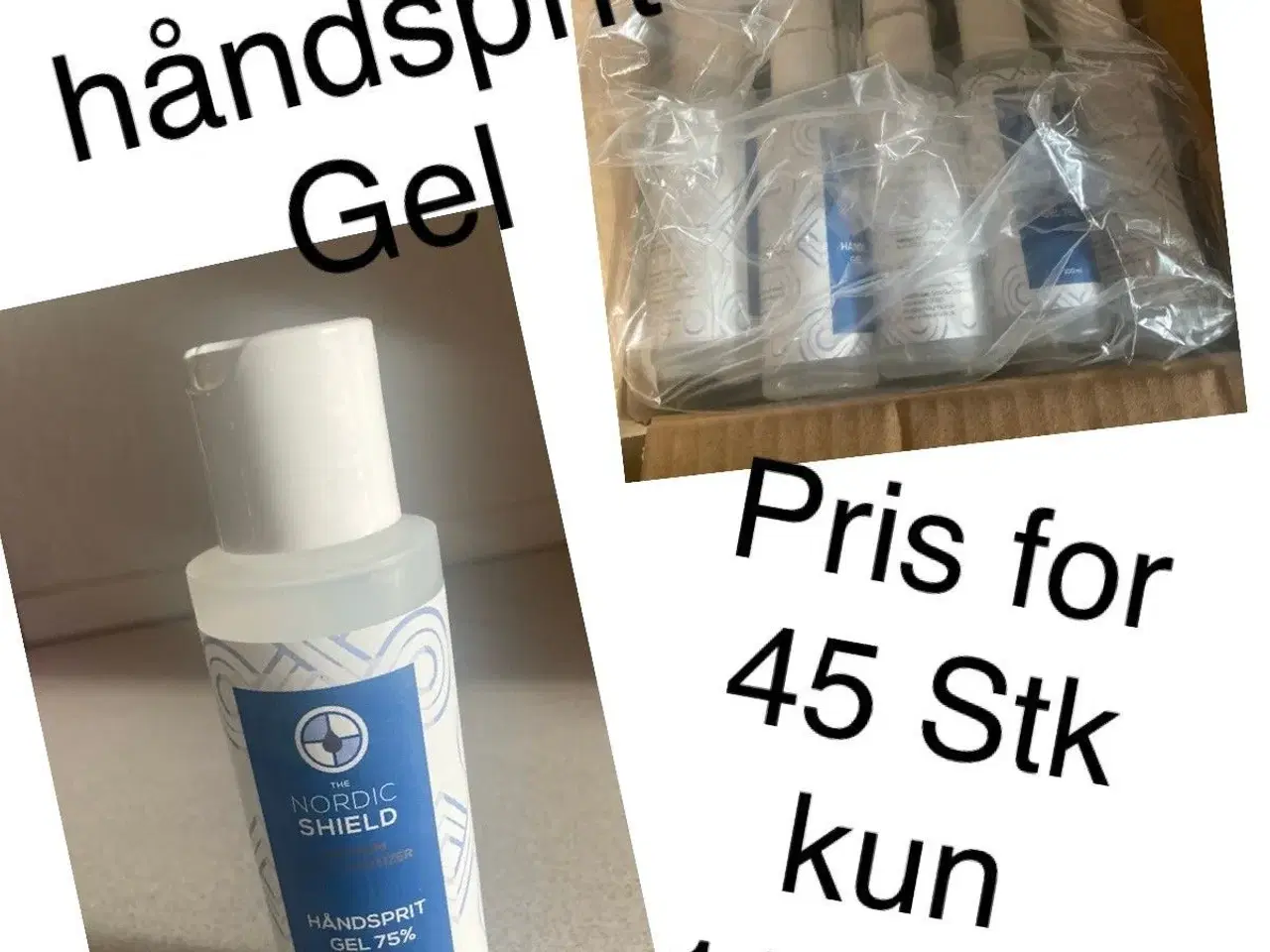 Billede 1 - 1 kasse m/45 stk håndsprit Gel