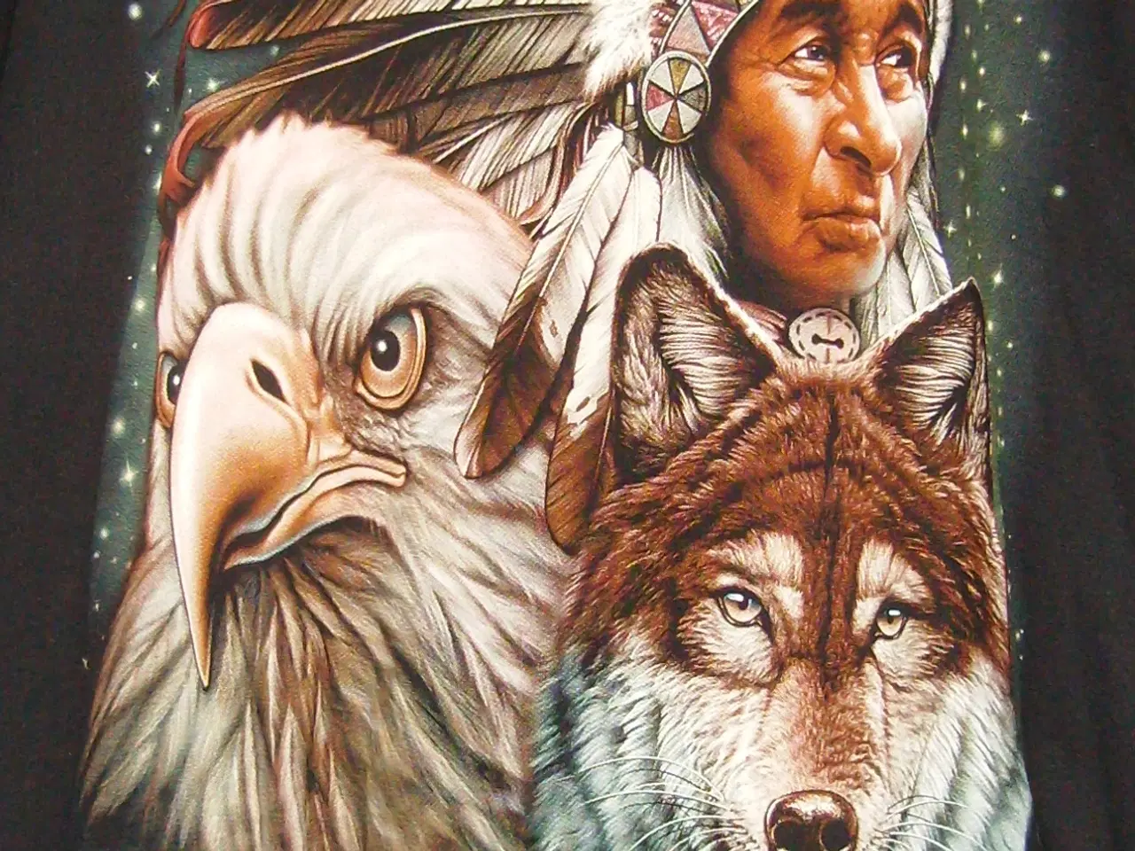 Billede 2 - Rock Eagle T-shirt med indianer collage