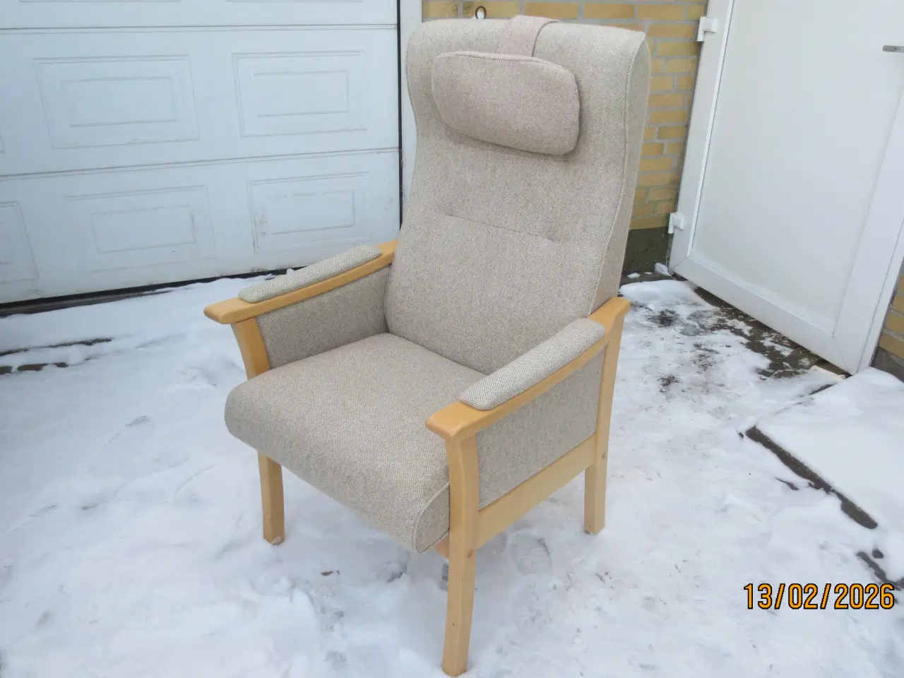 Billede 1 - 1 stk Farstrup Otium lænestol med Grå stof