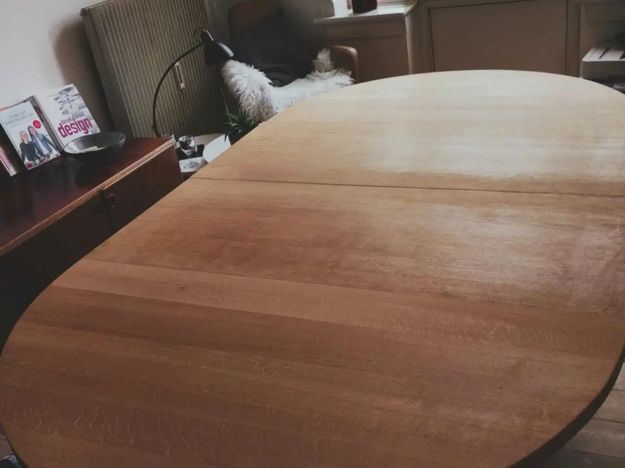 Billede 5 - Luksus rundt massiv egetræ spisebord med tillægspl