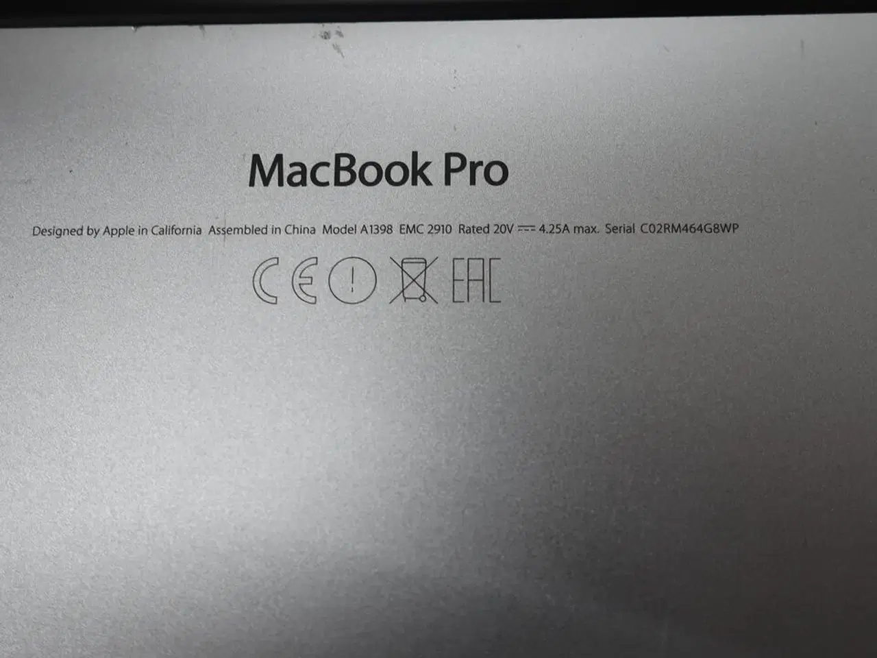 Billede 2 - Apple MacBook Pro 15"/Intel i7-4770HQ/16GB/256 GB SSD