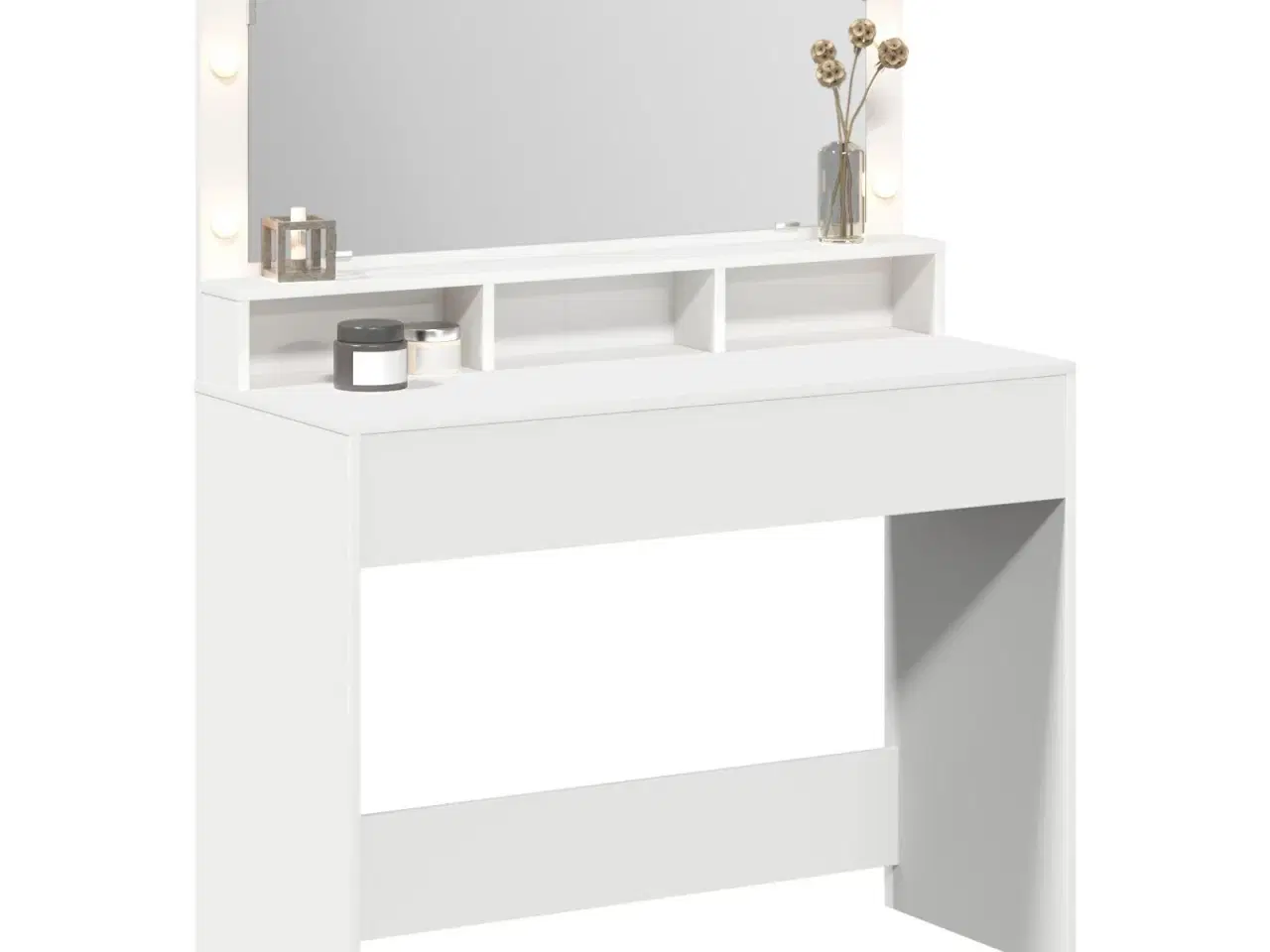 Billede 3 - Makeupbord med hylde Hvid 100 x 41 x 135 cm Konstrueret træ