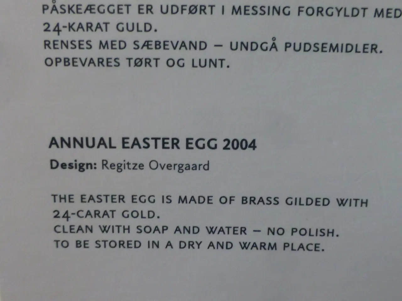 Billede 2 - Påskeæg 2004 Forgyldt Georg Jensen 