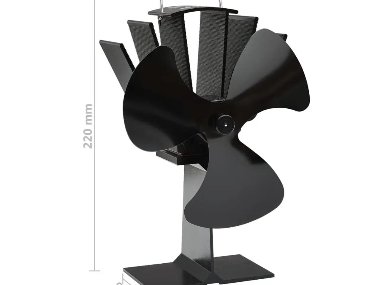 Billede 8 - Varmedrevet ovnventilator 3 blade sort