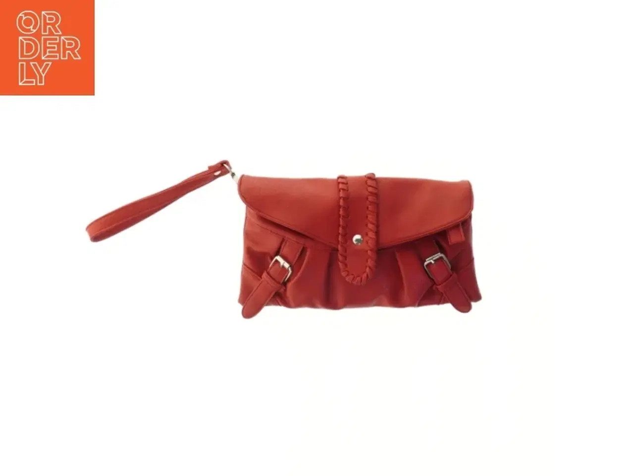 Billede 3 - Rød clutch taske med håndledsrem fra Lill F (str. 15x29 cm)