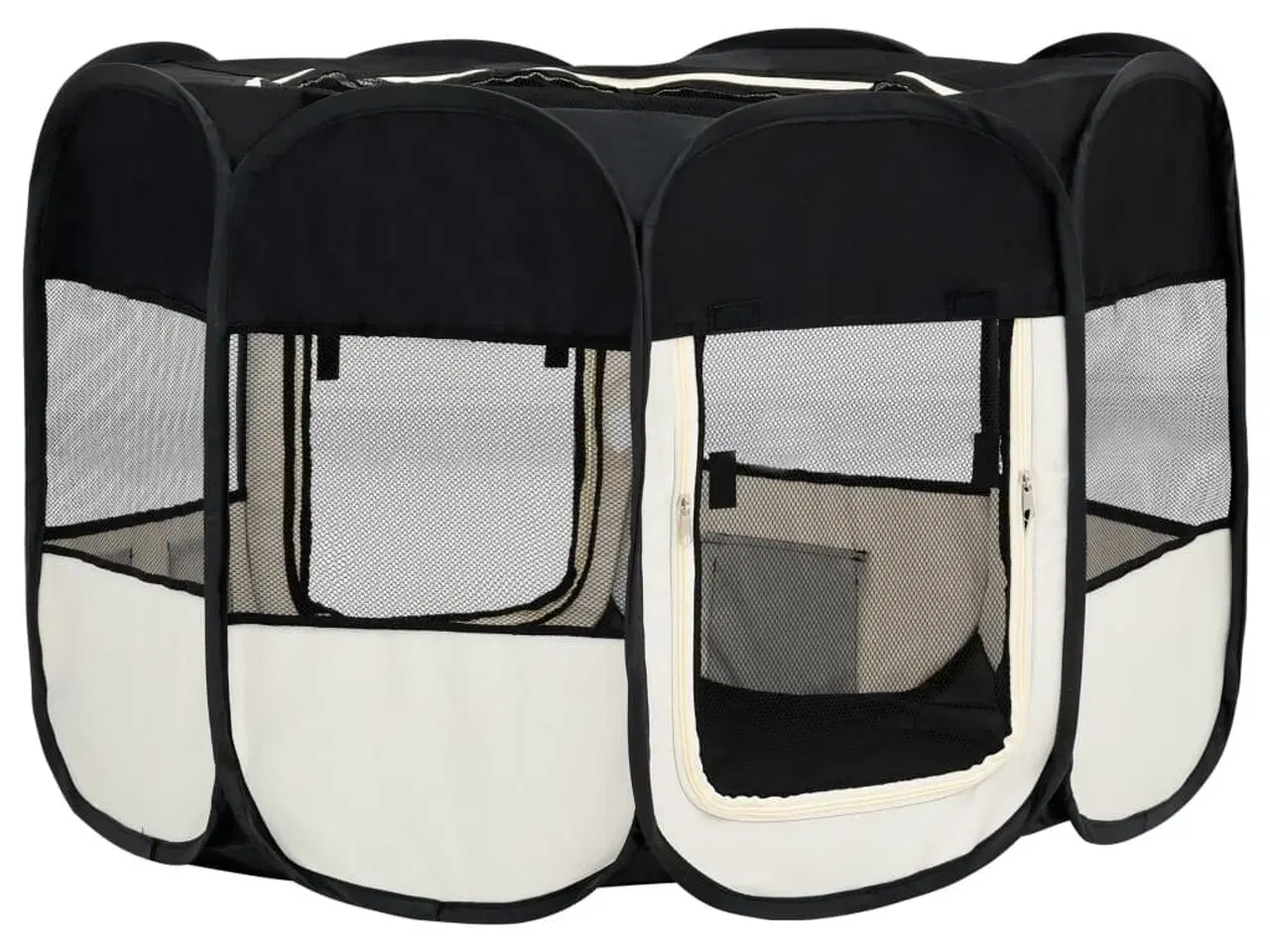 Billede 5 - Foldbar hundegård med bæretaske 125x125x61 cm sort