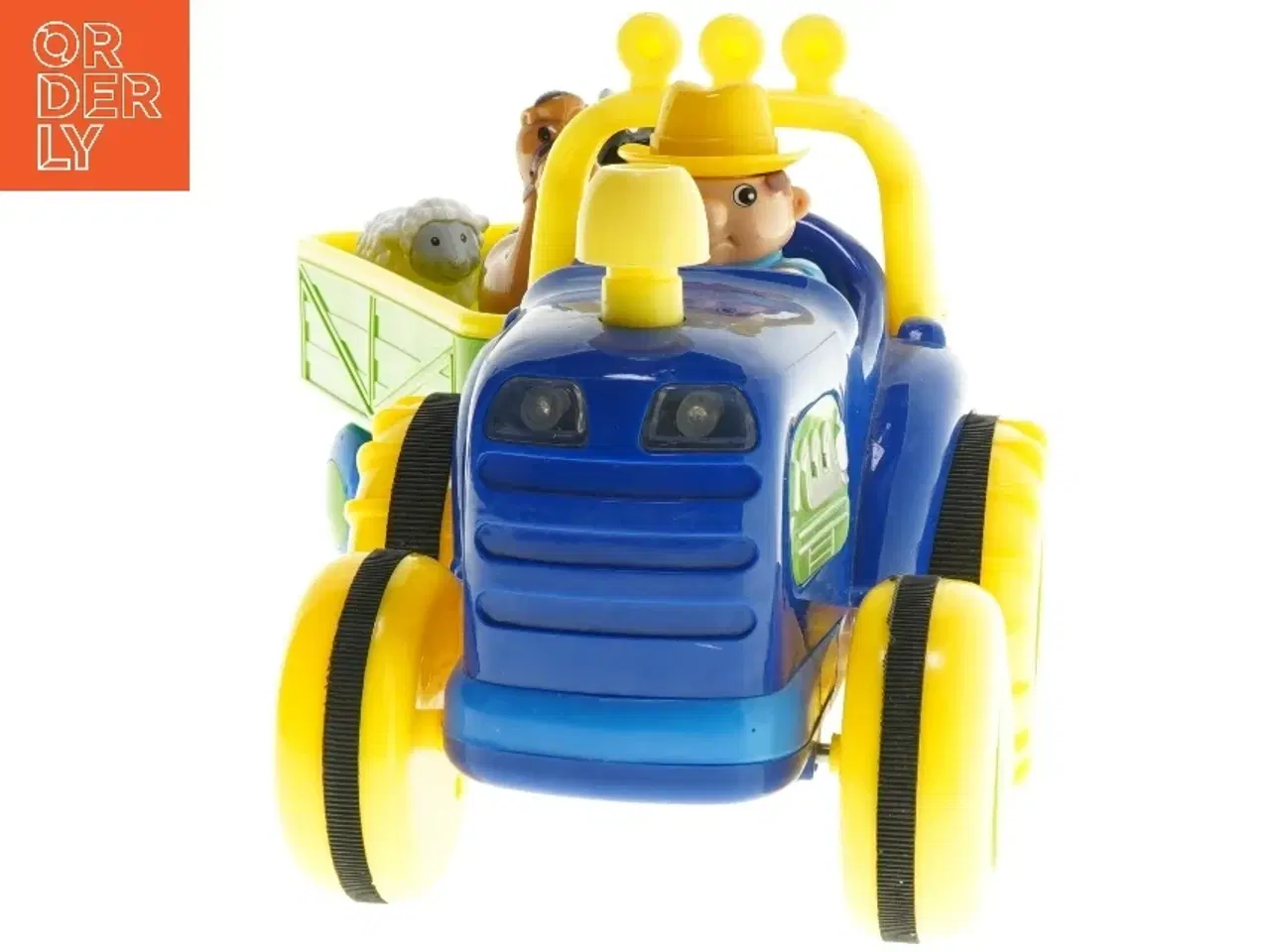 Billede 2 - Legetøjstraktor med vogn og figurer (str. 40 cm)