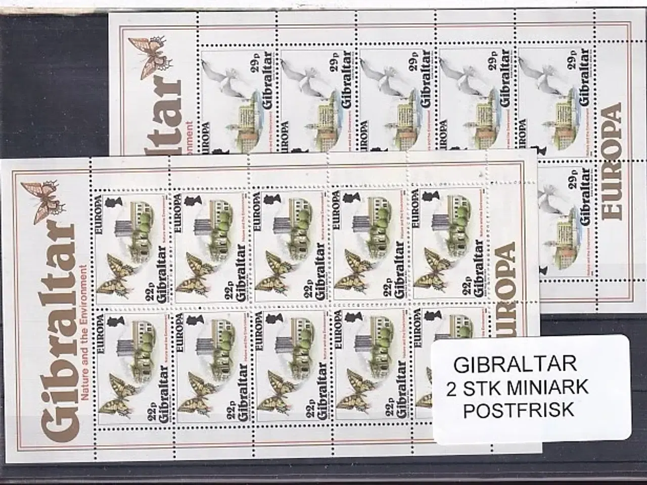 Billede 1 - Gibraltar - Europa 86 - 2 Miniark - Postfrisk