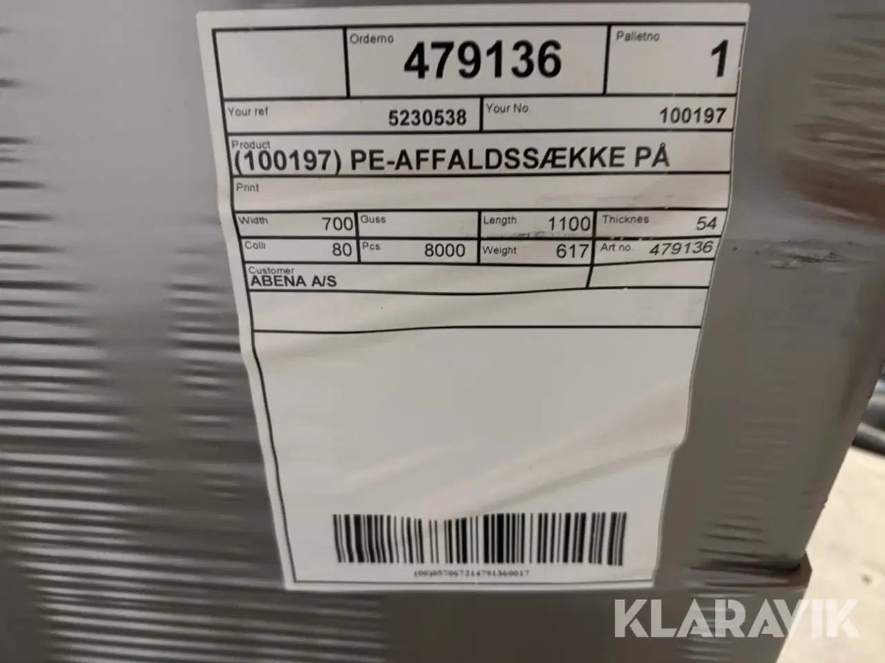 Billede 5 - Affaldssække Abena hvide poser 46 á 10 styk