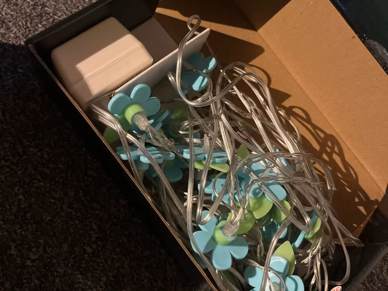 Billede 2 - Grøn og blå blomster lys kæde