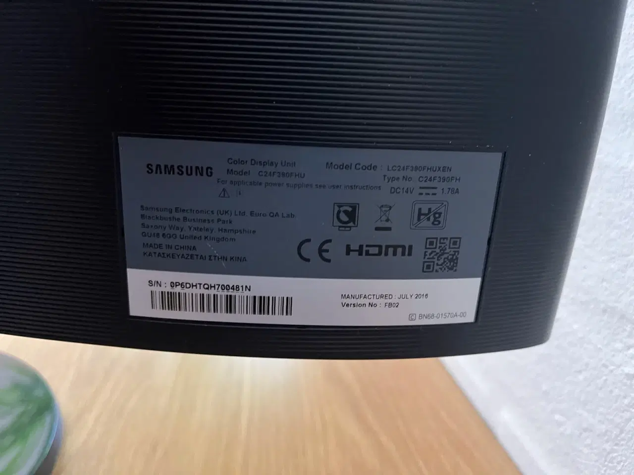 Billede 4 - Samsung curved skærm 24" sort