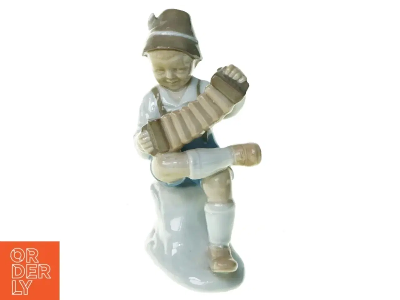 Billede 1 - Figur harmonikaspiller (str. 15 x 5 x 9 cm)