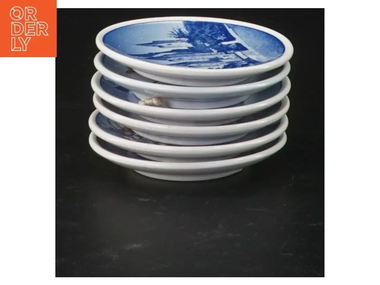 Billede 3 - Danish blå porcelæn plader fra Royal Copenhagen (str. Ø 8 cm. 6 styk)