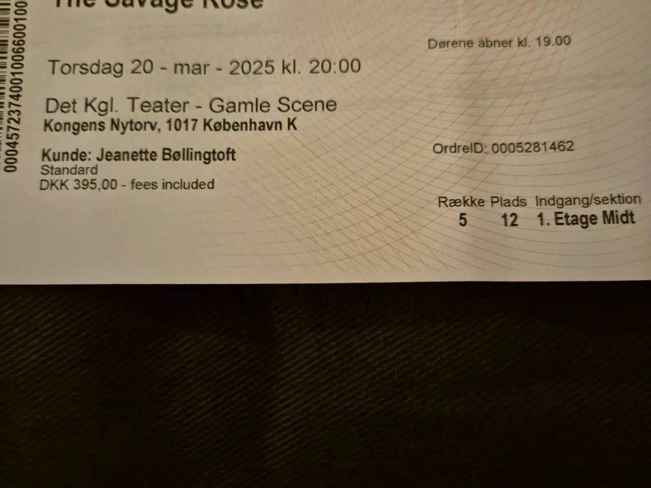 Billede 1 - The Savage Rose koncert billet