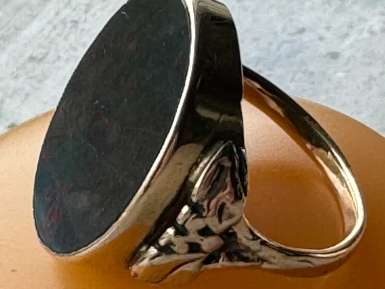 Billede 1 - Stor 14 kt. guldring m. Onyx sten. 