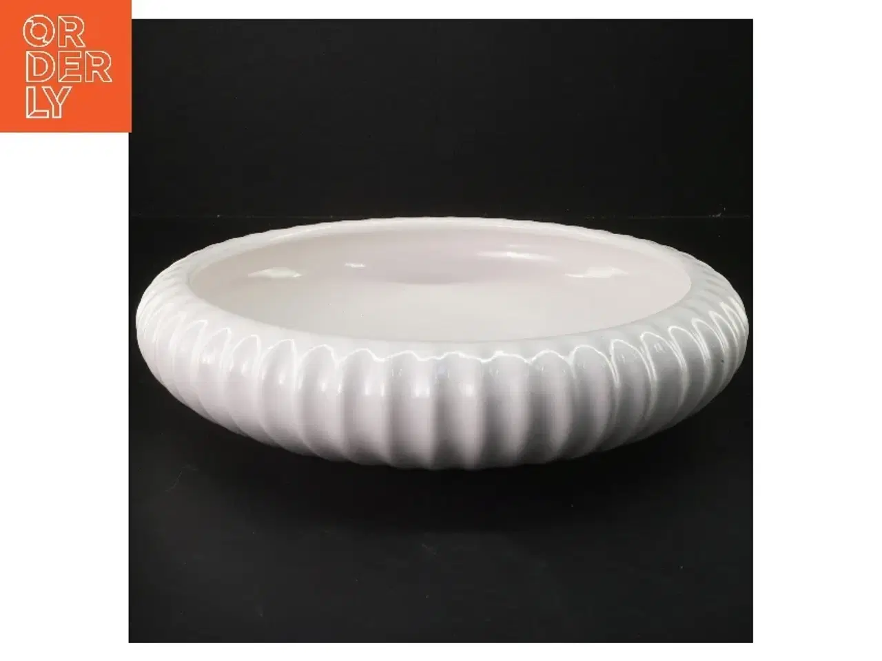 Billede 1 - Stort glaseret fad fra L. Hjort. (Ø 28 cm)