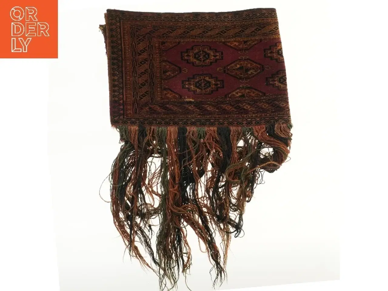 Billede 1 - Vævet dekorativ tæppe med frynser (str. 97x32 cm)