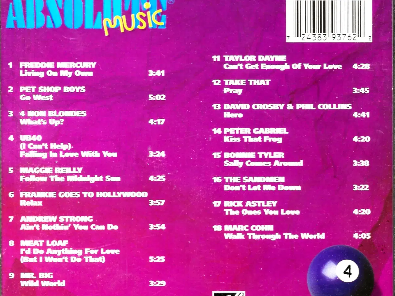 Billede 8 - Absolut Music. Syv CD'er. Nr. 1 - 5 og 7 og 8