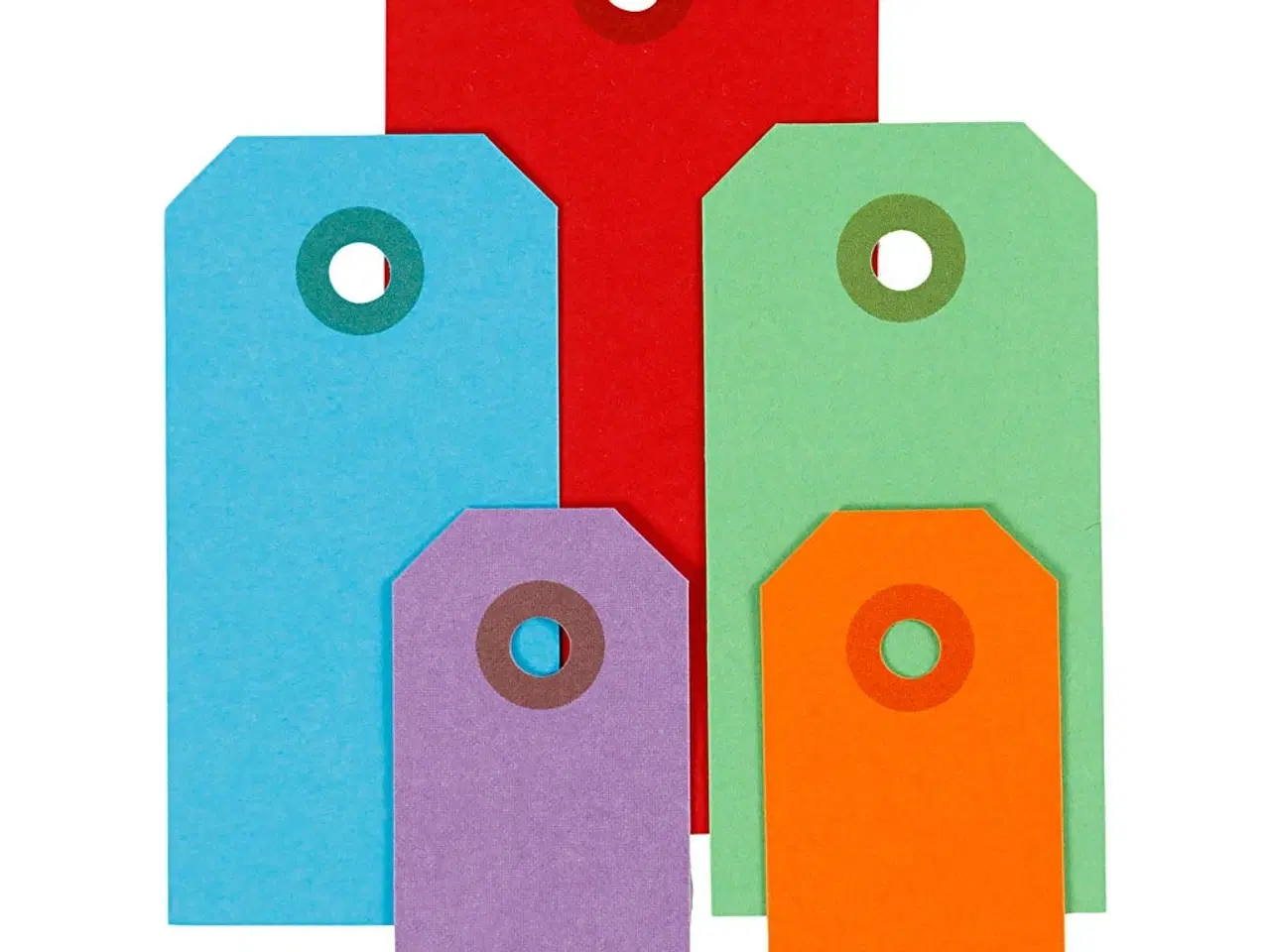 Billede 1 - Manilamærker, str. 3x6+4x8+5x10 cm, 220 g, ass. farver, 500stk./ 1 pk.
