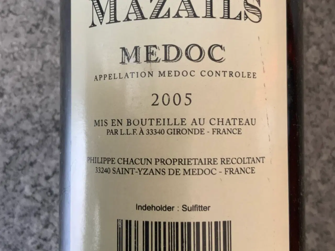 Billede 3 - Vin 2005 Medoc Chateau Mazails