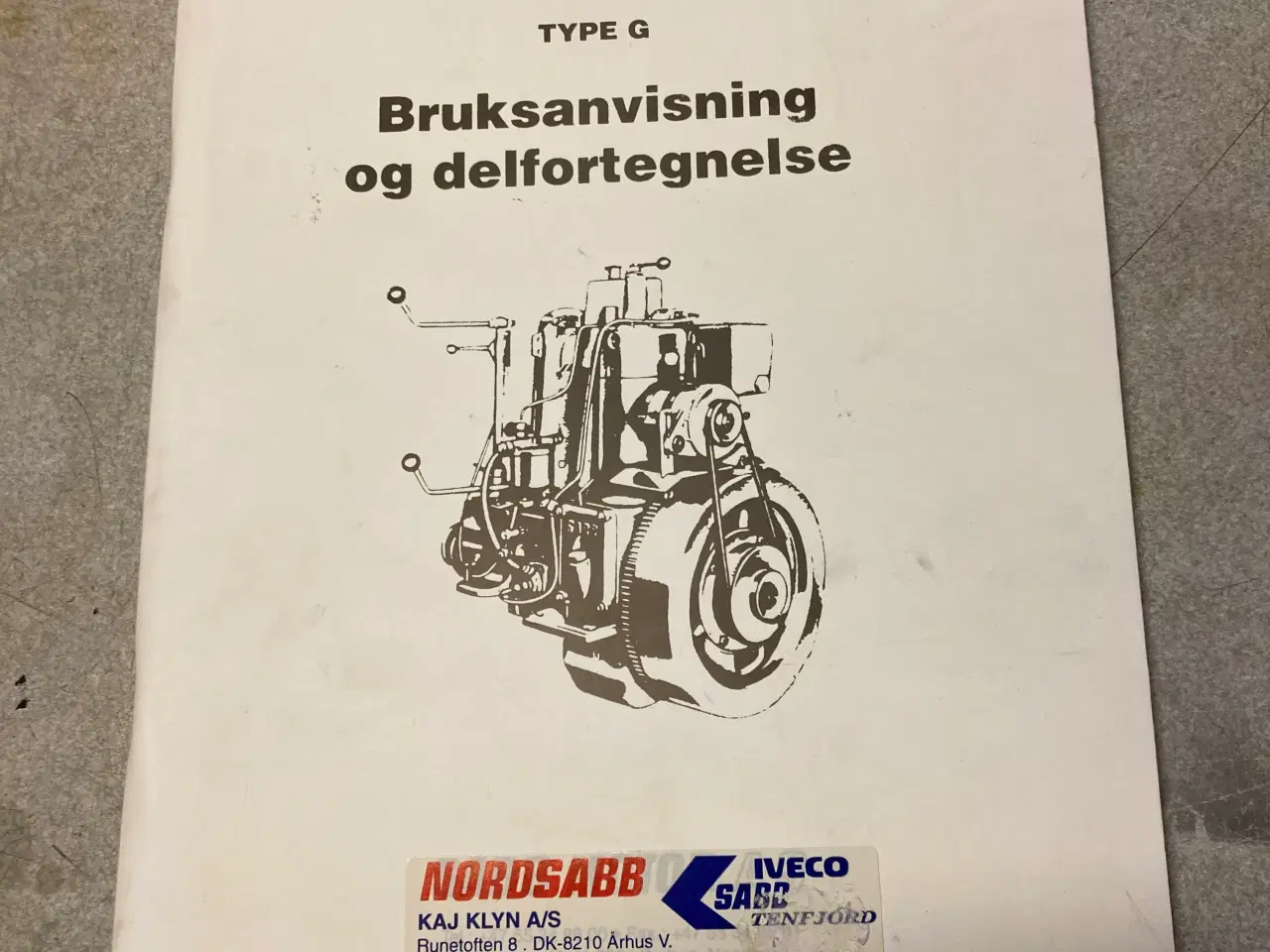 Billede 1 - SABB DIESEL BRUGANVISNING OG DELFORTEGNELSE