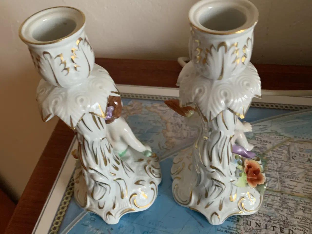 Billede 3 - Gamle porcelæns lysestager