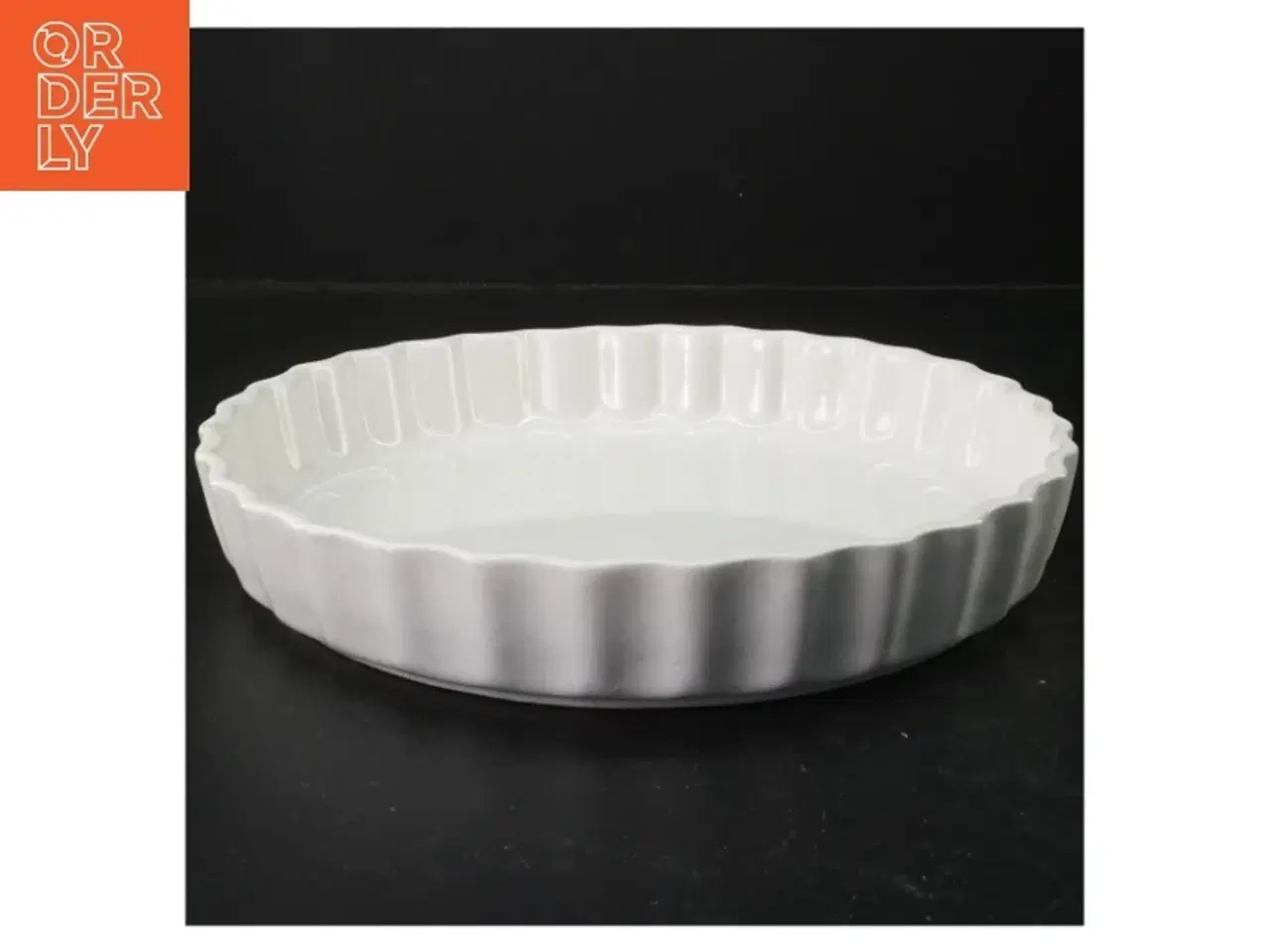Billede 1 - Hvid porcelænstærtefad (str. 27x4 cm)