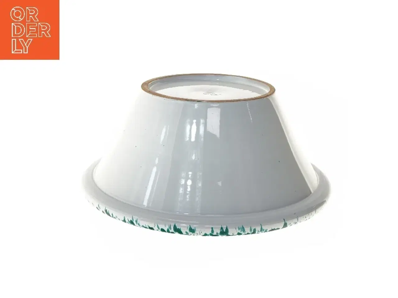 Billede 4 - Skål, keramisk med grønt mønster (str. Ø 37x16 cm)