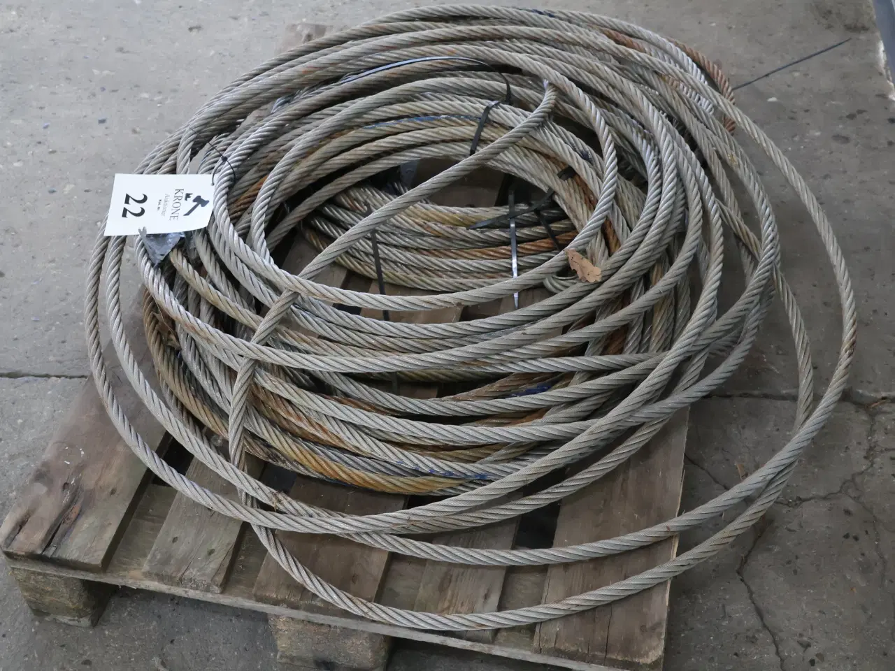 Billede 3 - 3 Stk Rustfristål wire ø 18mm. ca 160kg inkl palle