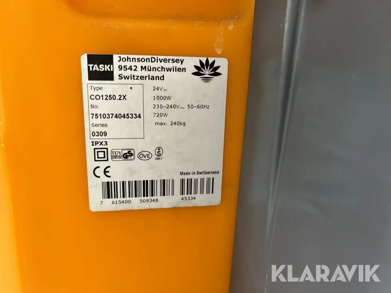 Billede 8 - Gulvvasker/gulvvaskemaskine Taski Swingo 1250B
