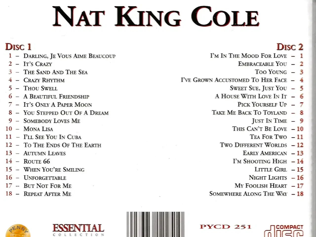 Billede 2 - Nat King Cole. 2 CD'er.