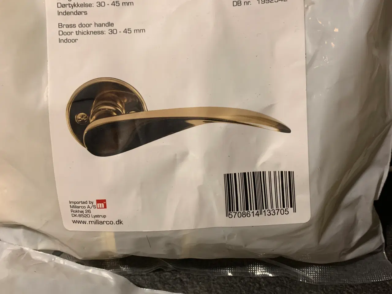 Billede 1 - Messing dørgreb - NYE