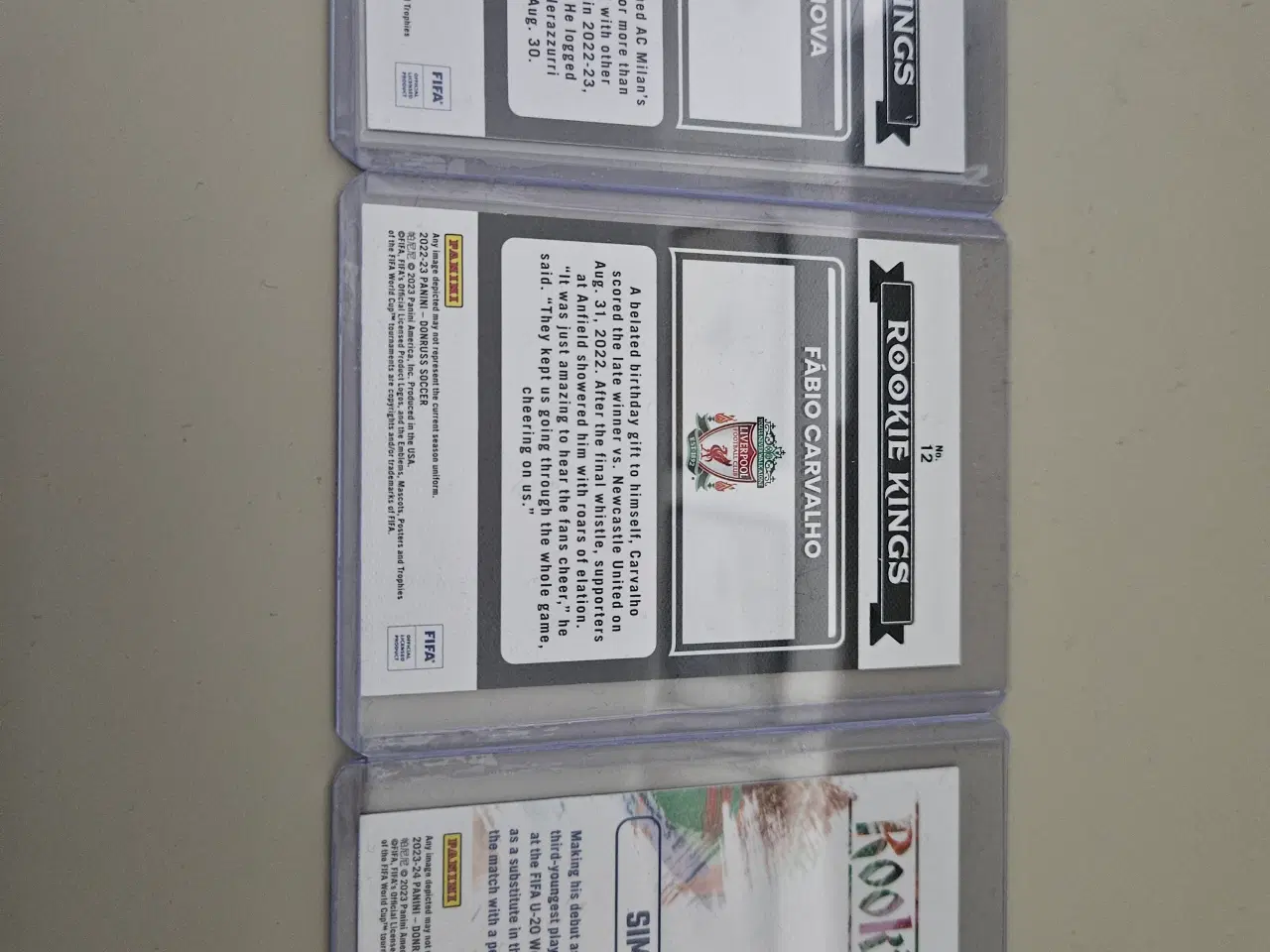 Billede 2 - 3 Stk Panini Rookie Kings Fodboldkort