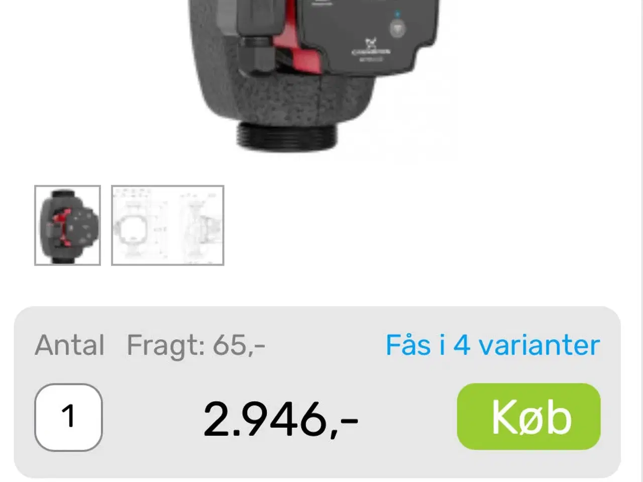 Billede 2 - Helt ny Grundfos Alpha2 25-60-180