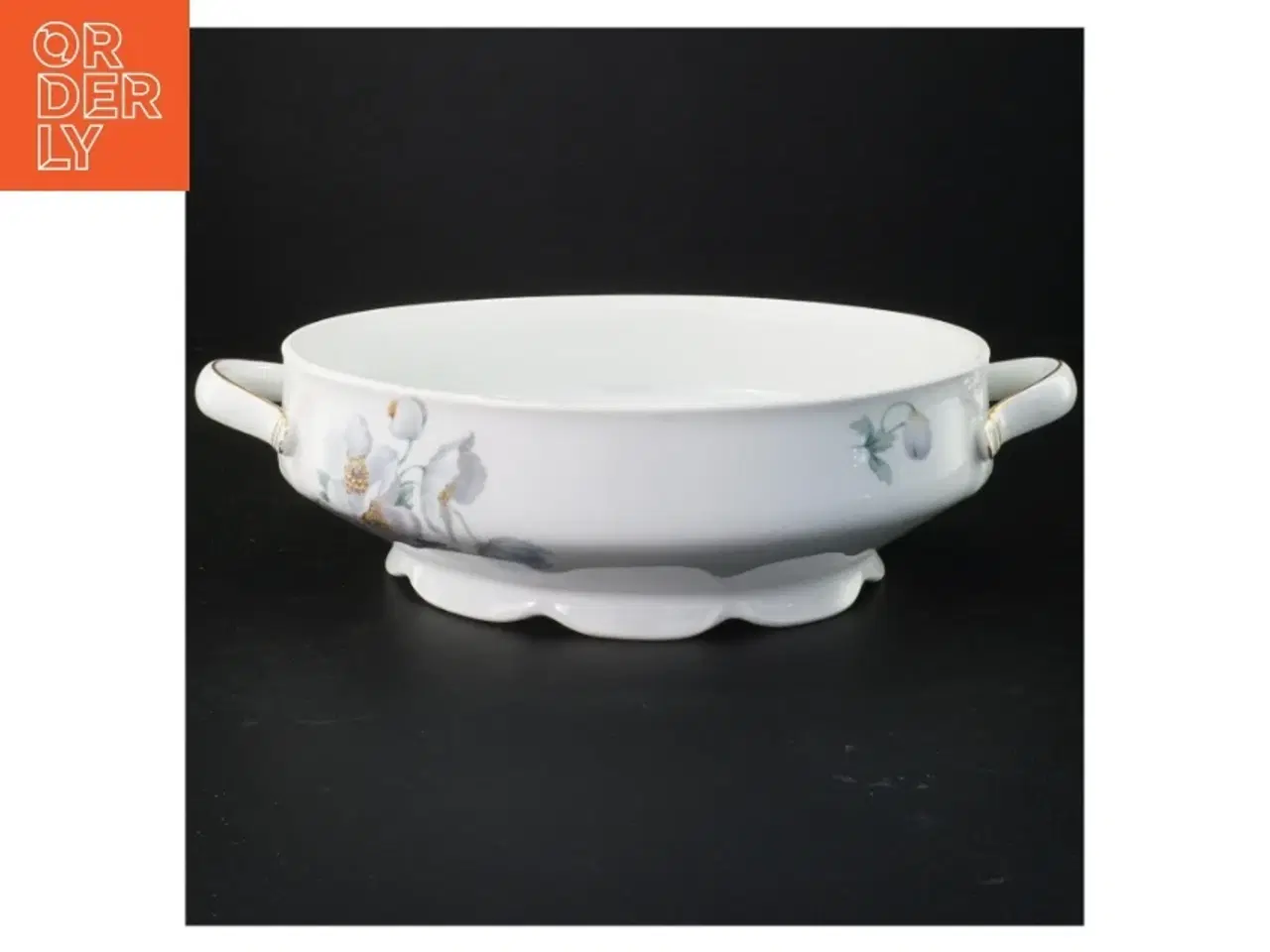 Billede 2 - Porcelænsserveringsfad med låg (str. 25 x 20 cm)