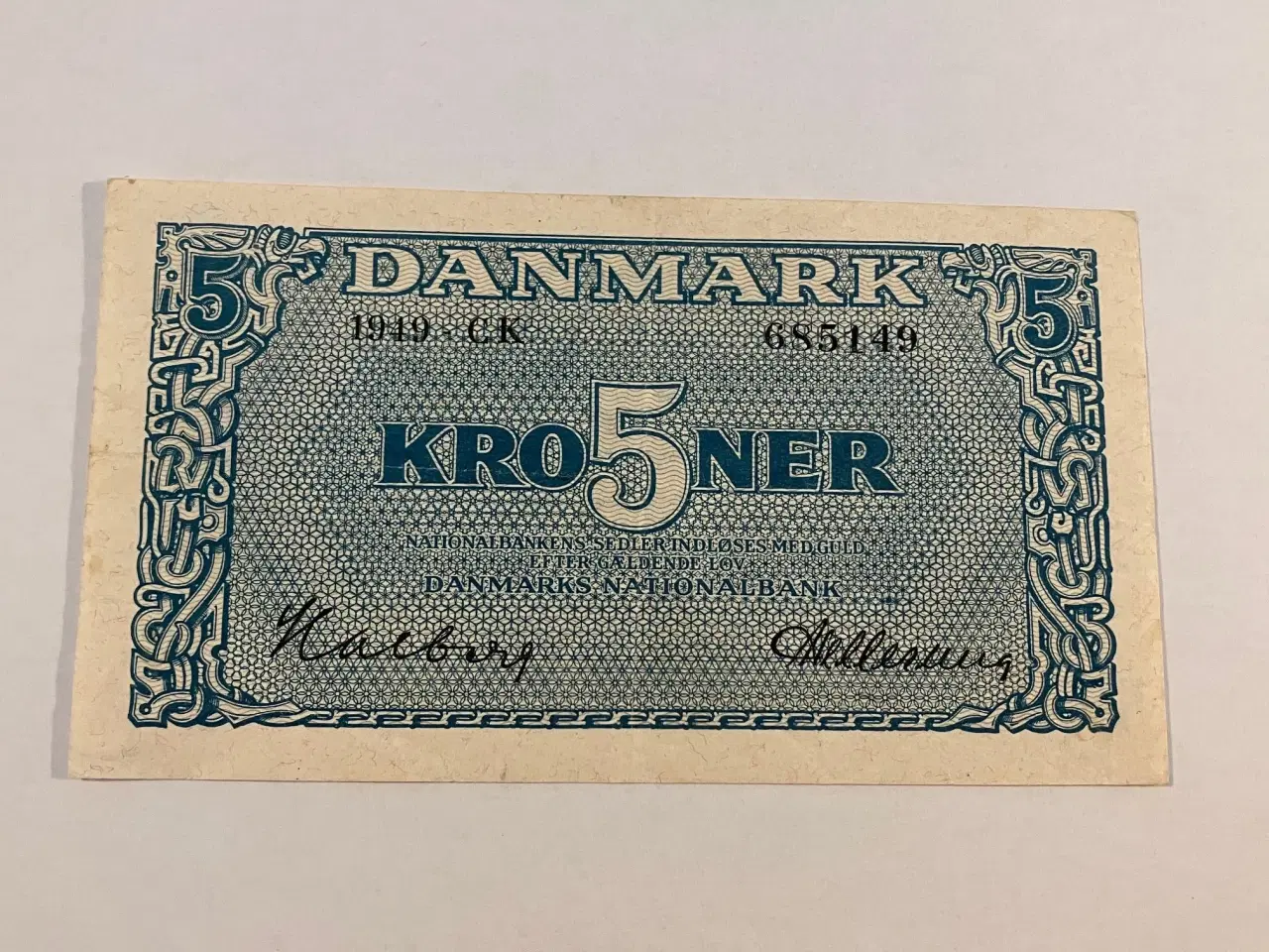 Billede 1 - 5 Kroner 1949 Danmark - Lille hul