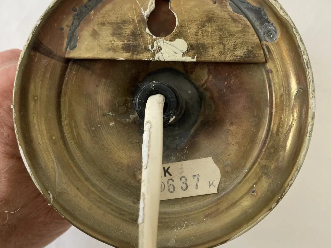 Billede 7 - Messing lampet med glas skærm