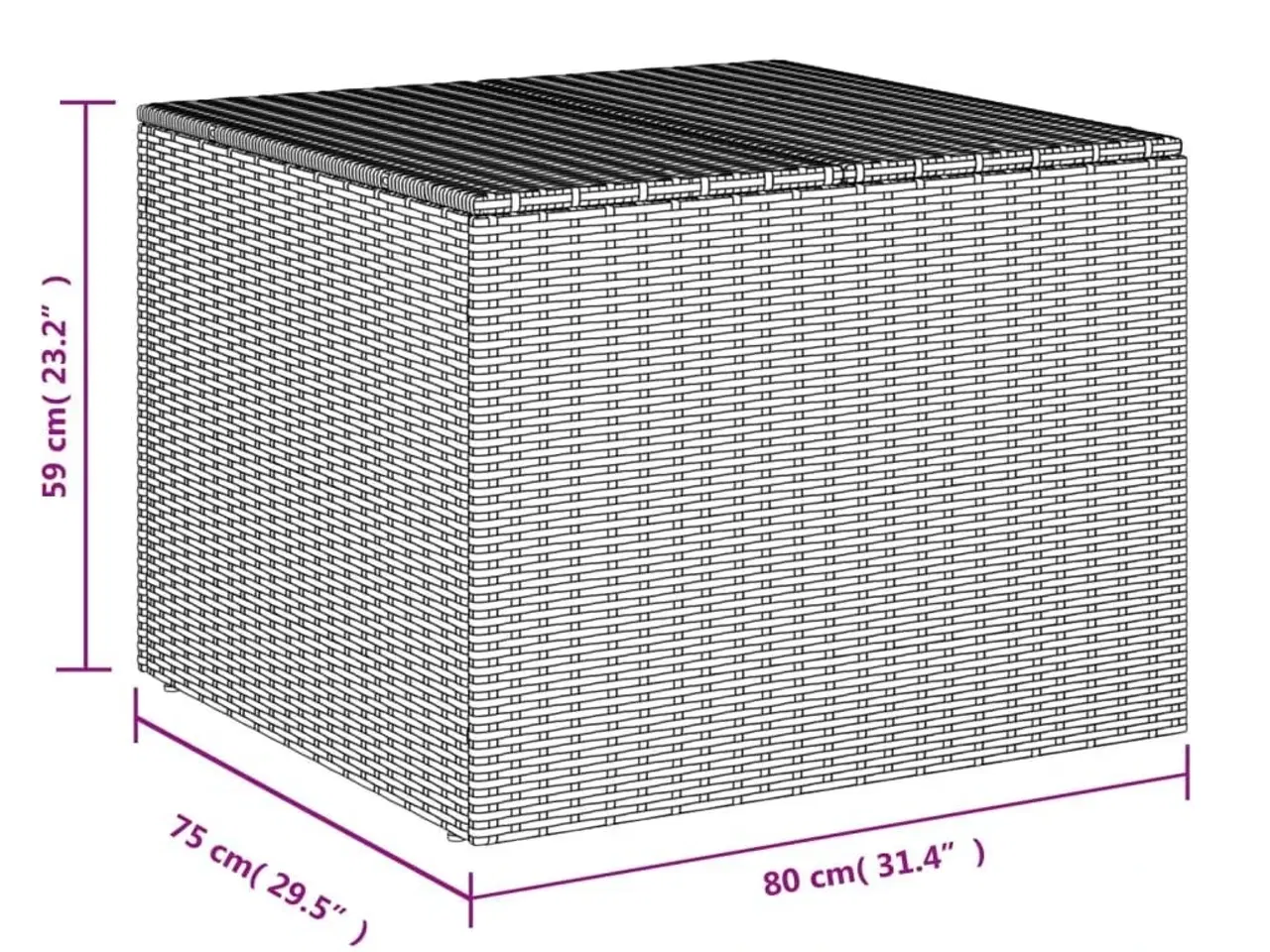 Billede 11 - Opbevaringsboks til haven 291 l polyrattan sort
